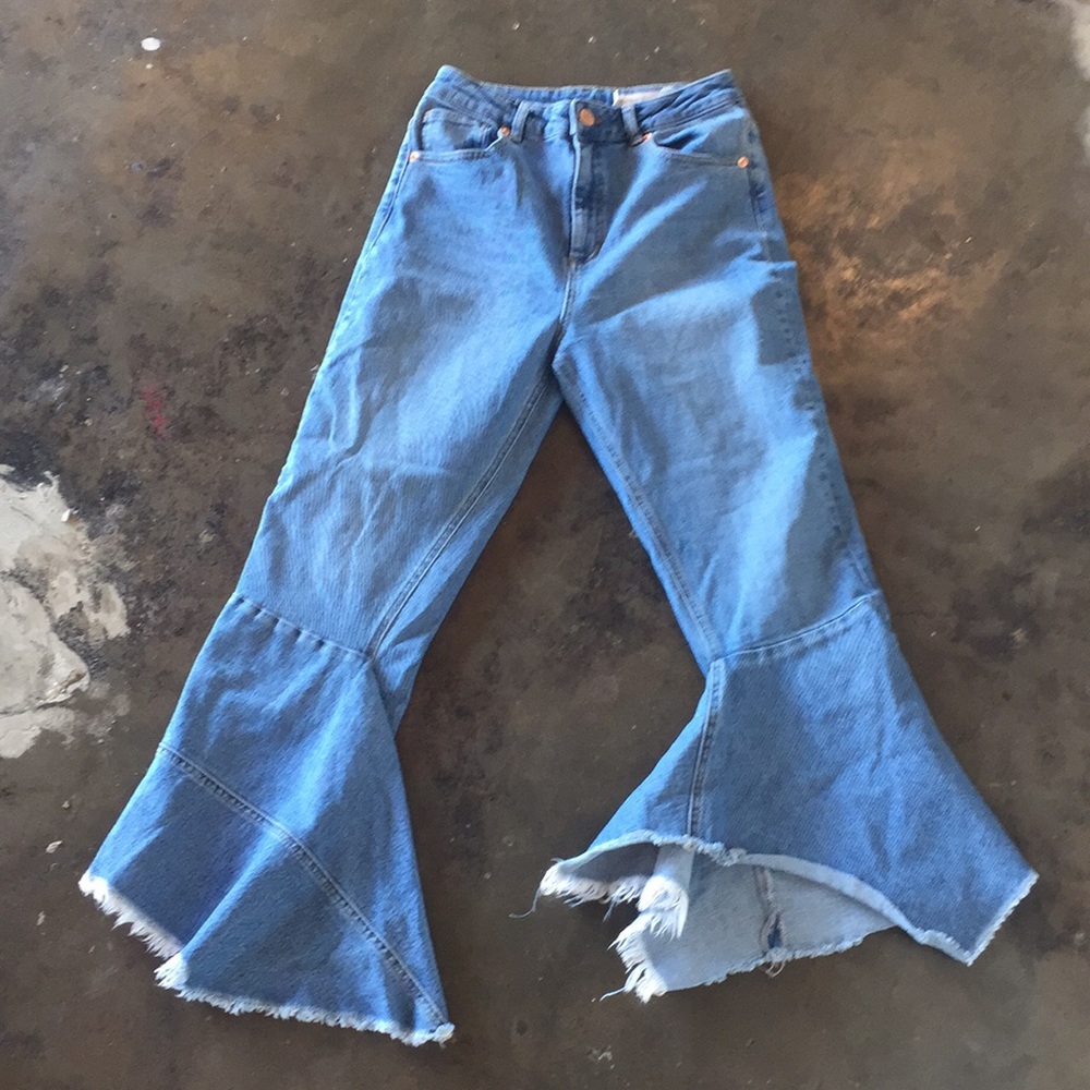 ASOS Light Denim Flares Destructed